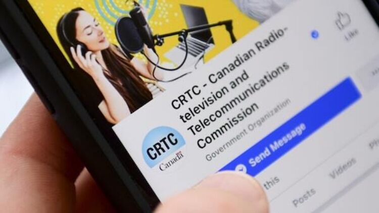 CRTC facebook page with thumb hovering over Send message